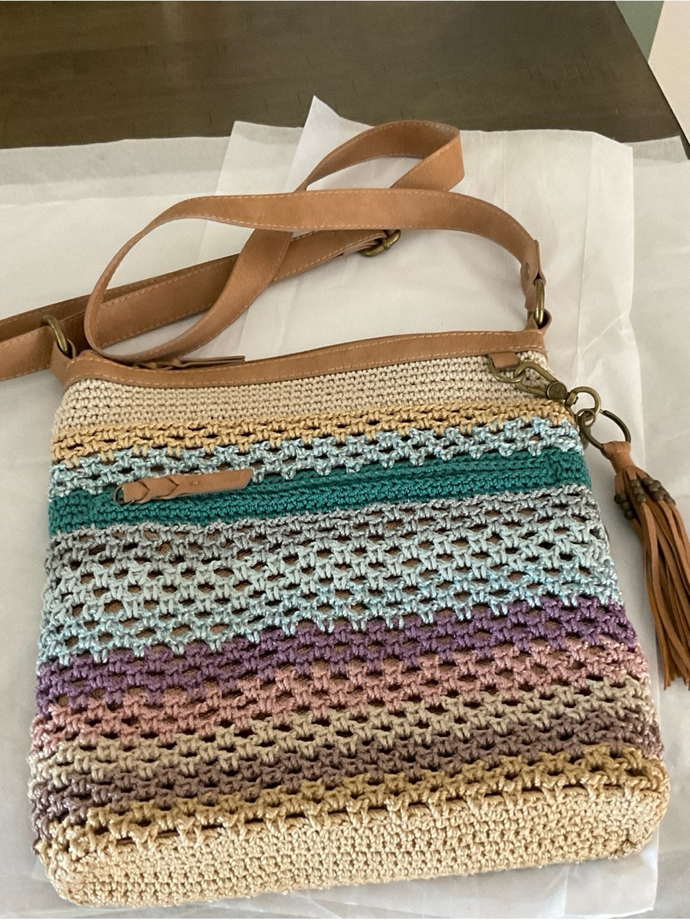 The Sak Lucia Crochet Crossbody Colorway Bag